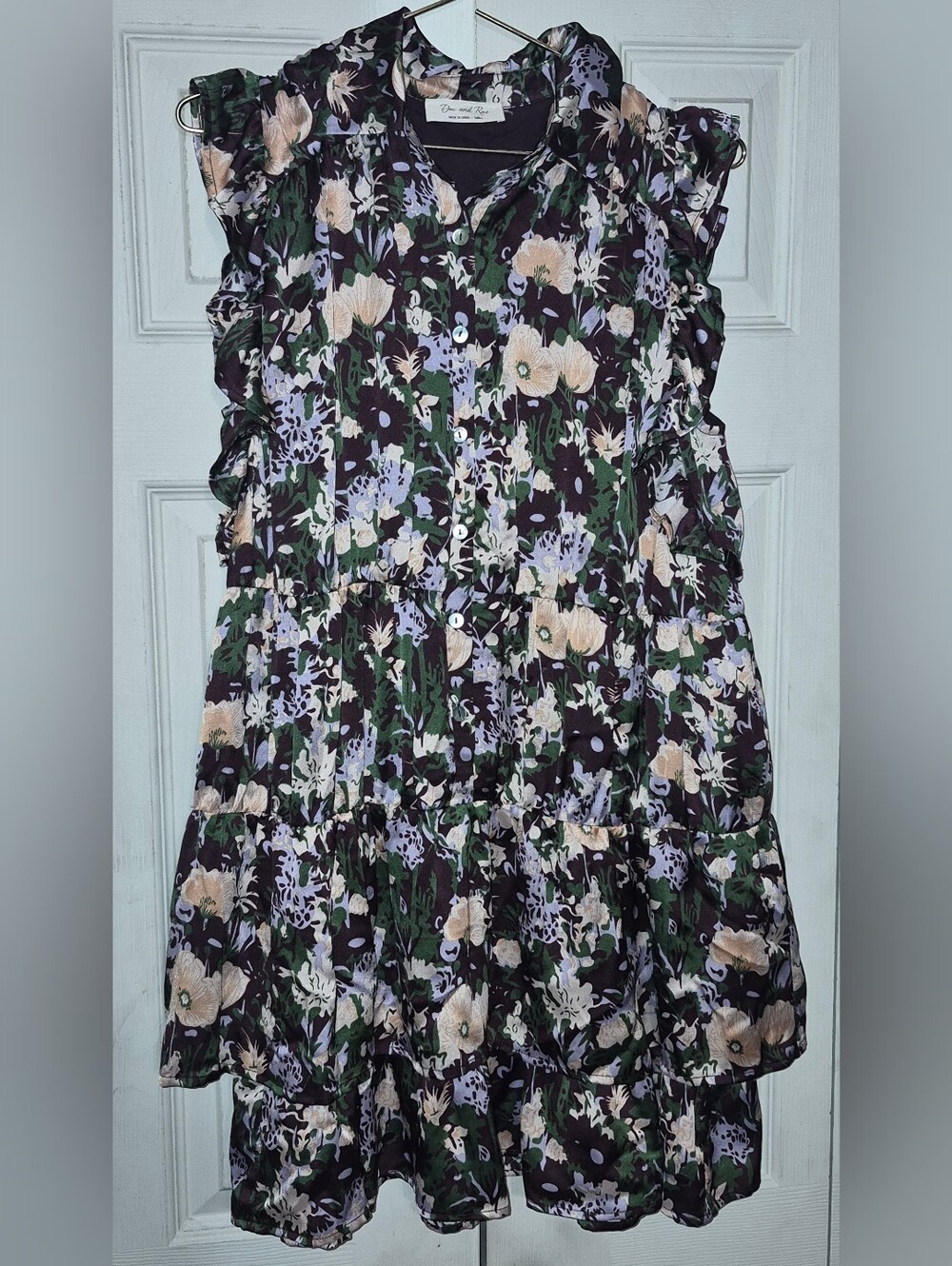 Doe & Rae Floral Mini Dress - Brown